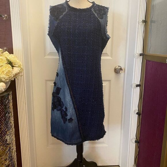 Desigual tweed/ jean dress, size 44(L) - Picture 2 of 14